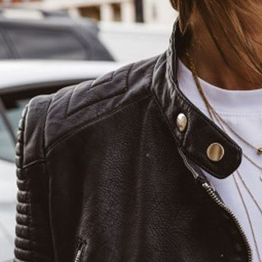 Leren Jas - Rits - Klassiek - Biker Jas - Dameskleding-Boutique Moda