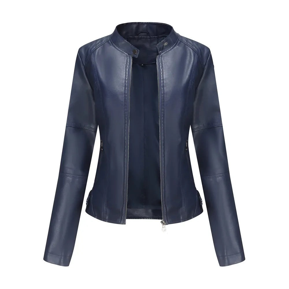 Leren Jas - Slim fit - Ritssluiting - Kunstleren jas - Damesjas-Boutique Moda