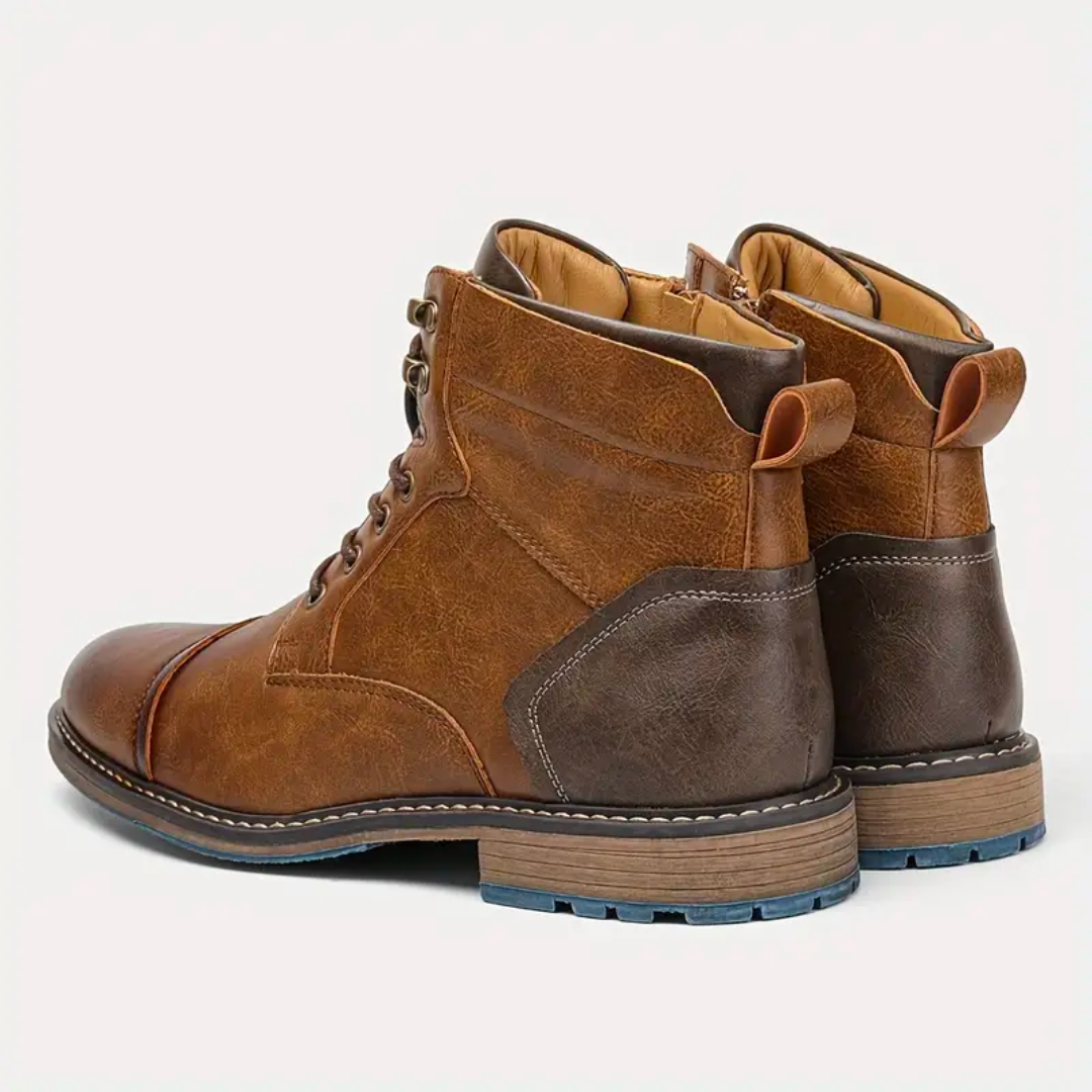 Leren Laarzen - Antislip enkellaarzen met vetersluiting voor heren-Boutique Moda
