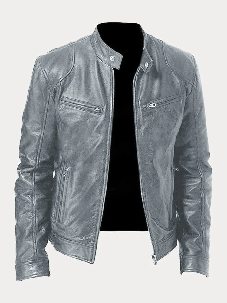 Leren jas | Ritssluiting | Regular Fit | Bikerjas | Leren herenjas