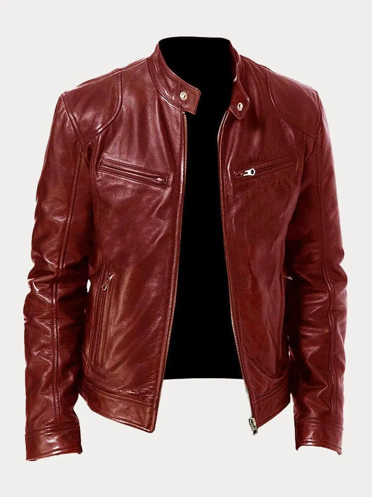 Leren jas | Ritssluiting | Regular Fit | Bikerjas | Leren herenjas