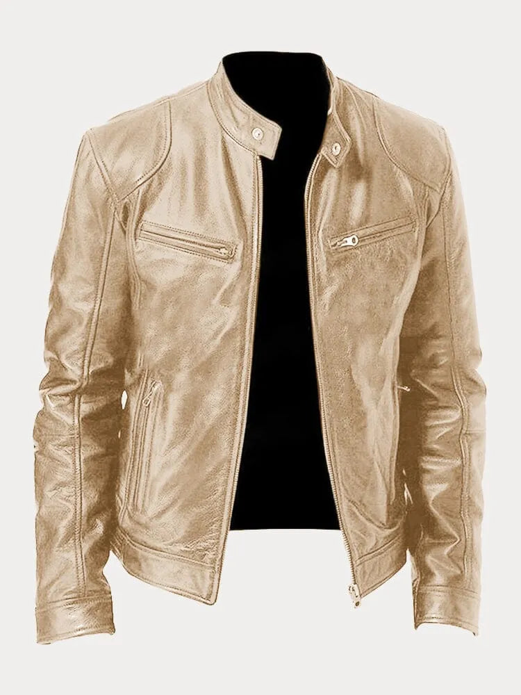 Leren jas | Ritssluiting | Regular Fit | Bikerjas | Leren herenjas