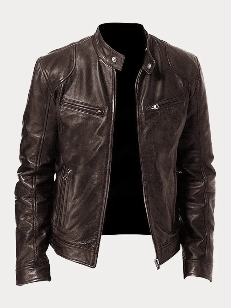 Leren jas | Ritssluiting | Regular Fit | Bikerjas | Leren herenjas