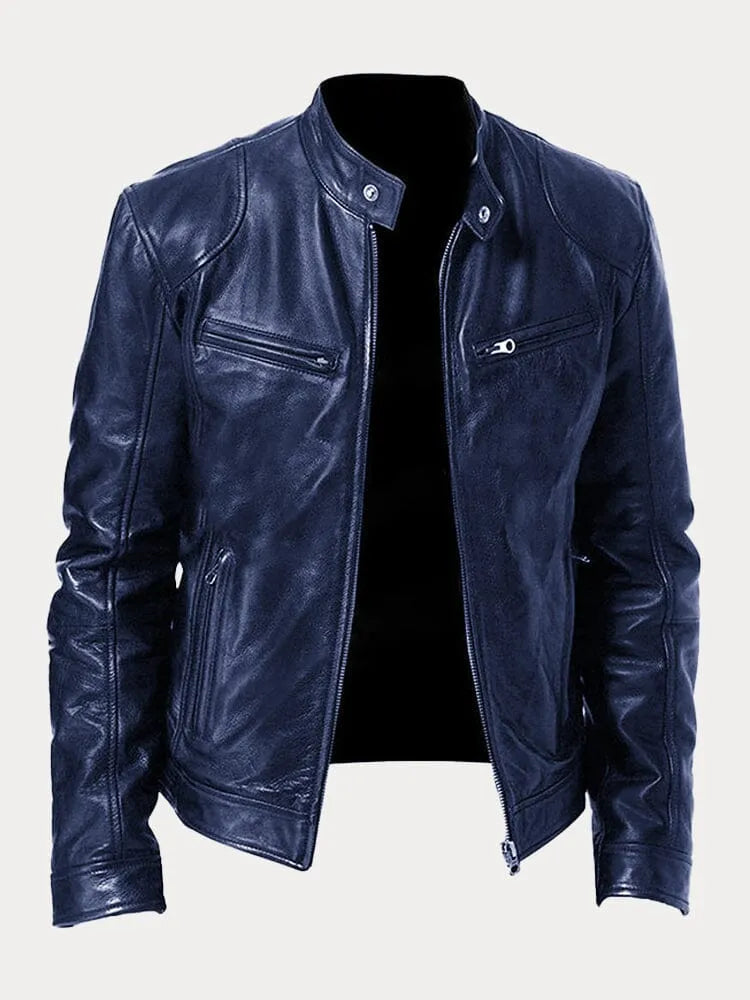 Leren jas | Ritssluiting | Regular Fit | Bikerjas | Leren herenjas