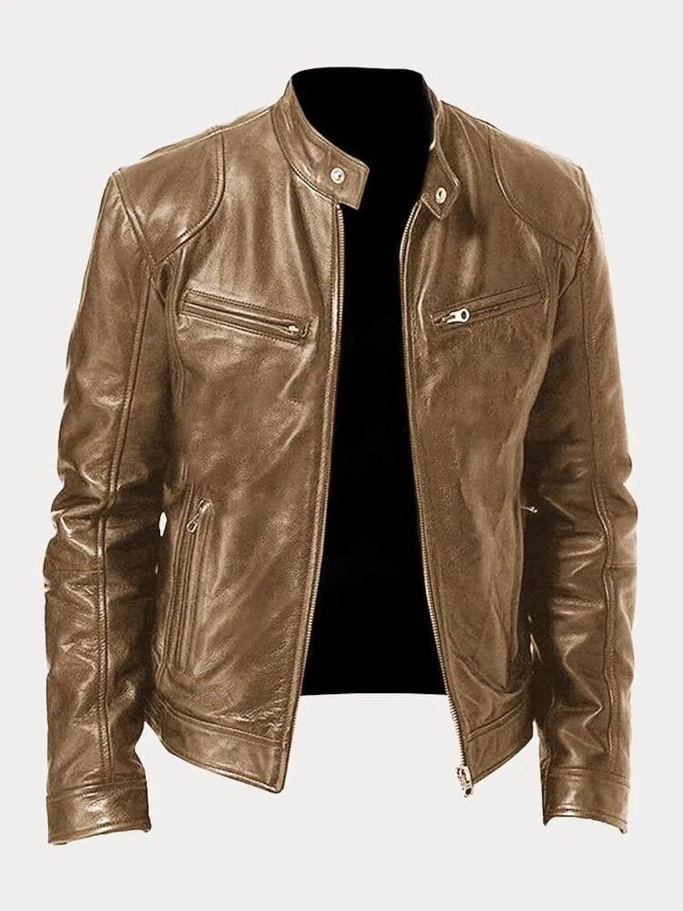 Leren jas | Ritssluiting | Regular Fit | Bikerjas | Leren herenjas