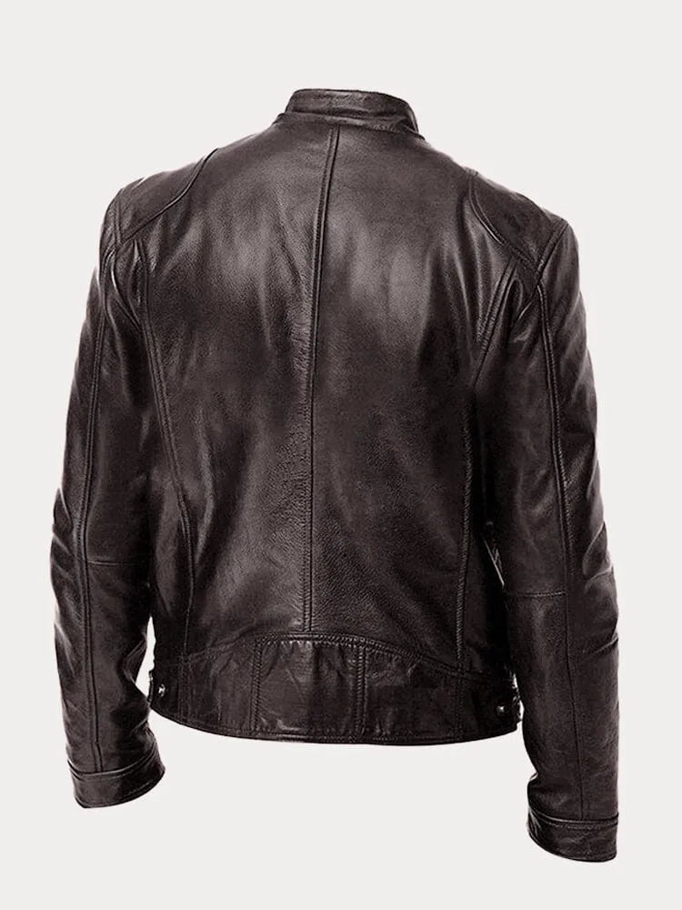 Leren jas | Ritssluiting | Regular Fit | Bikerjas | Leren herenjas