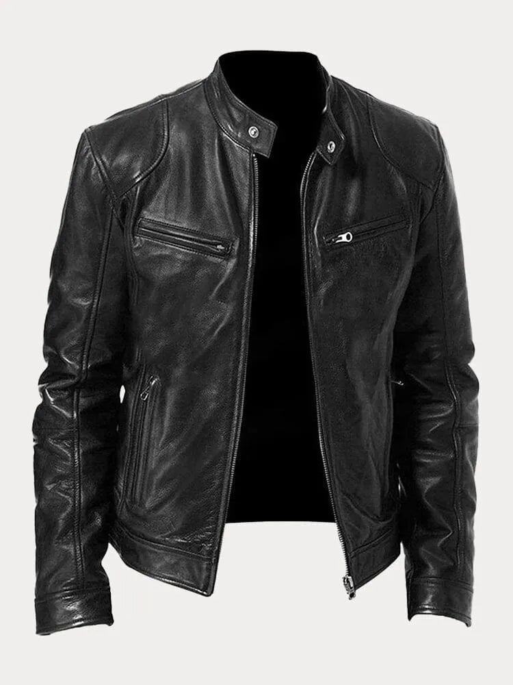 Leren jas | Ritssluiting | Regular Fit | Bikerjas | Leren herenjas