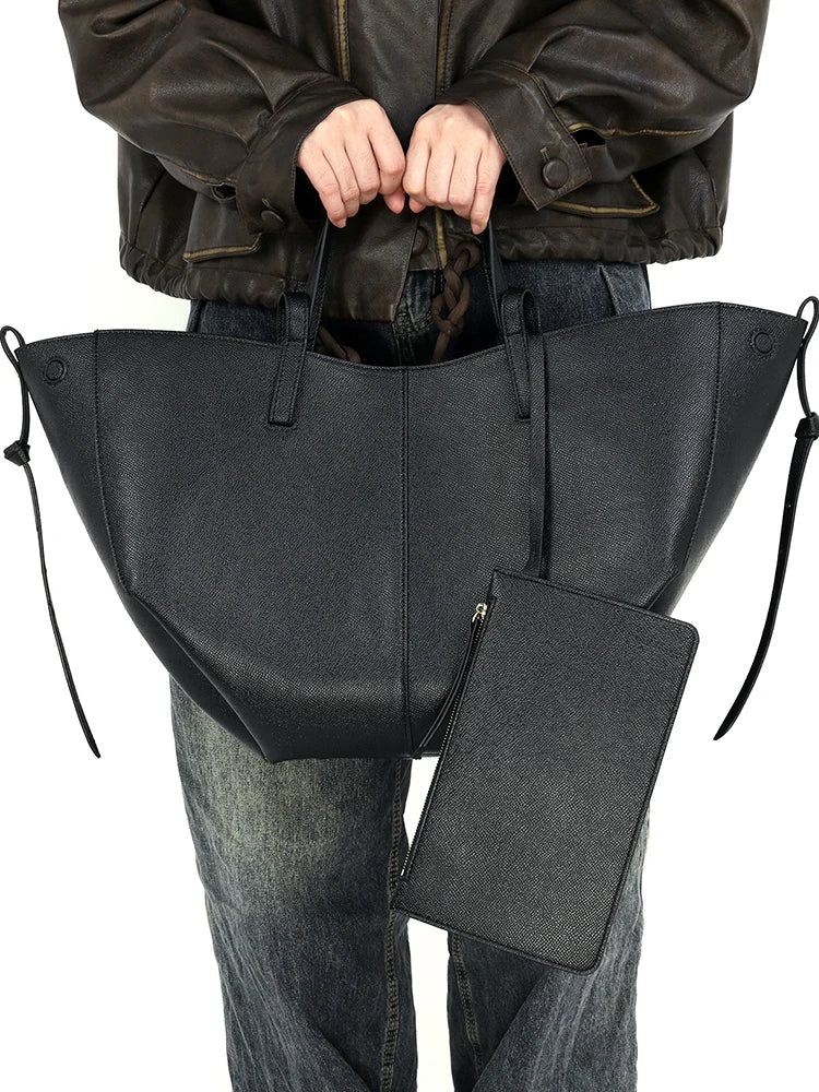 Leren tas | Vintage | Kunstleer | Schoudertas | Grote boodschappentas-Boutique Moda