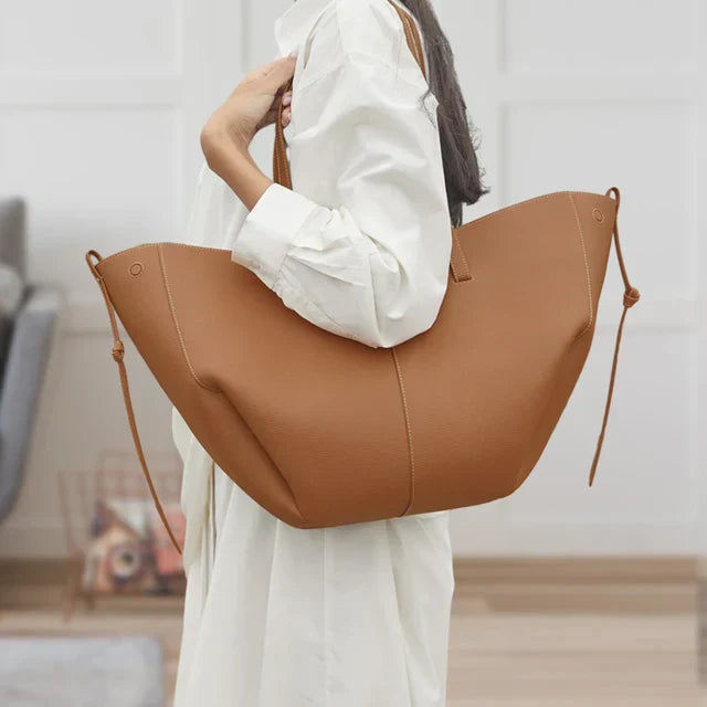 Leren tas | Vintage | Kunstleer | Schoudertas | Grote boodschappentas-Boutique Moda