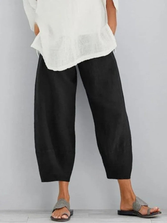 Linnen Broek - Casual Loose Fit Katoenen Broek voor Vrouwen in de Zomer-Boutique Moda