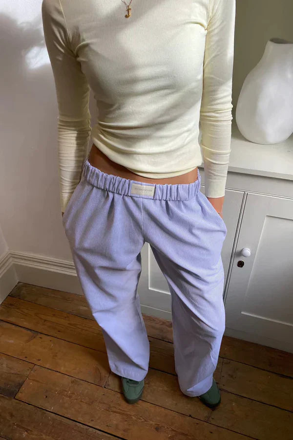 Linnen broek - Casual - Lage taille - Wijde pijpen - Damesbroek-Boutique Moda