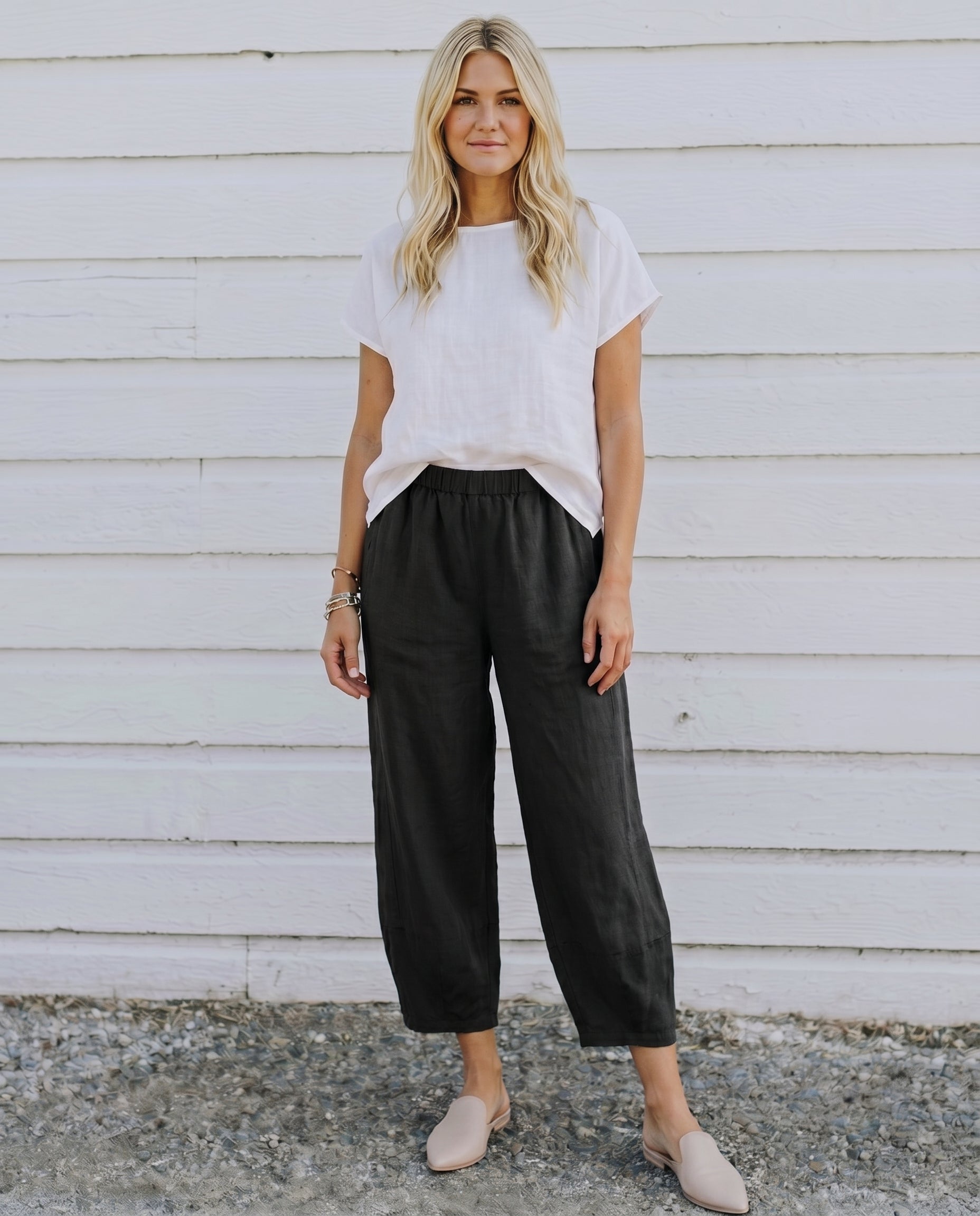 Linnen broek - Casual losvallende linnen broek voor dames voor de zomer-Boutique Moda