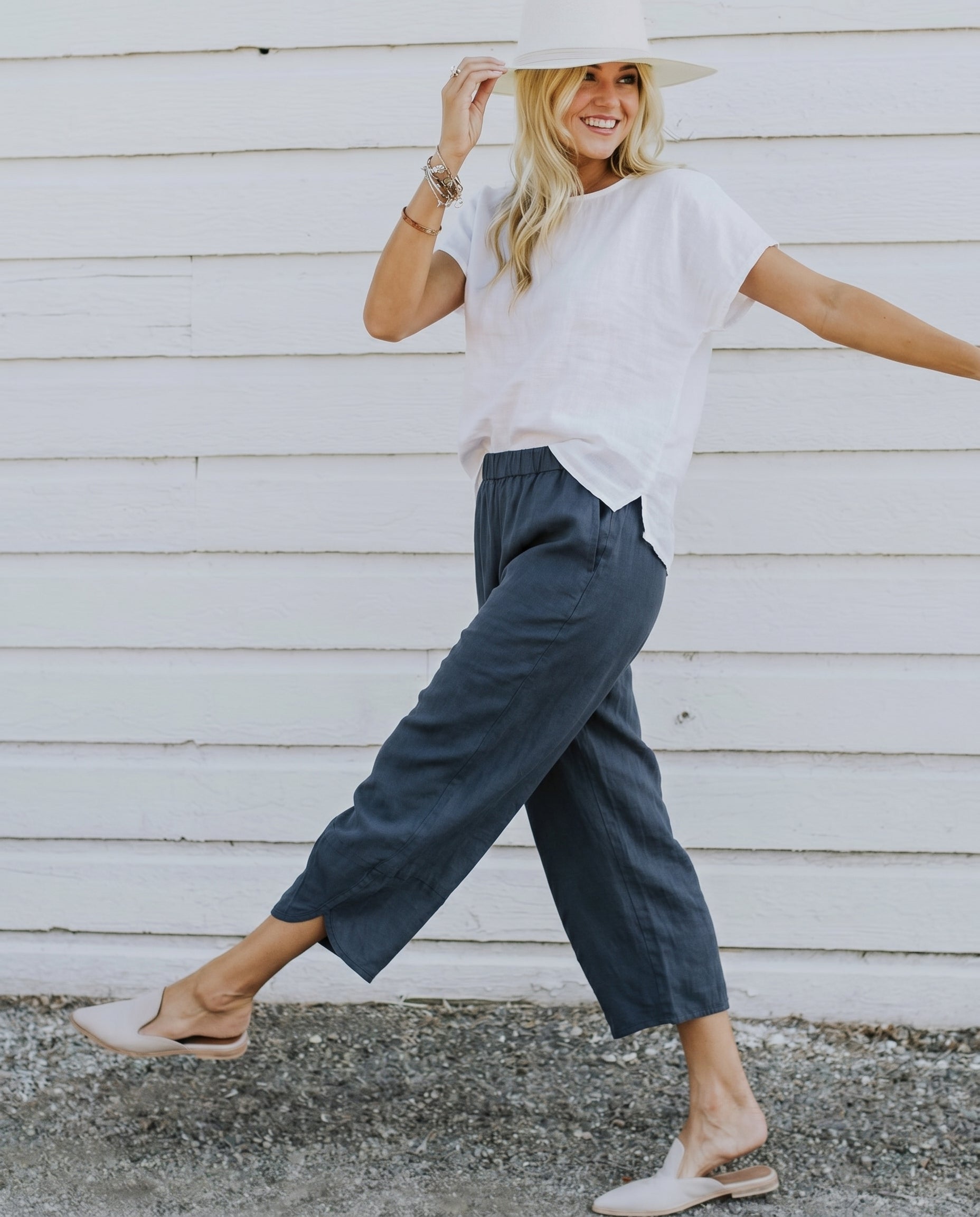 Linnen broek - Casual losvallende linnen broek voor dames voor de zomer-Boutique Moda