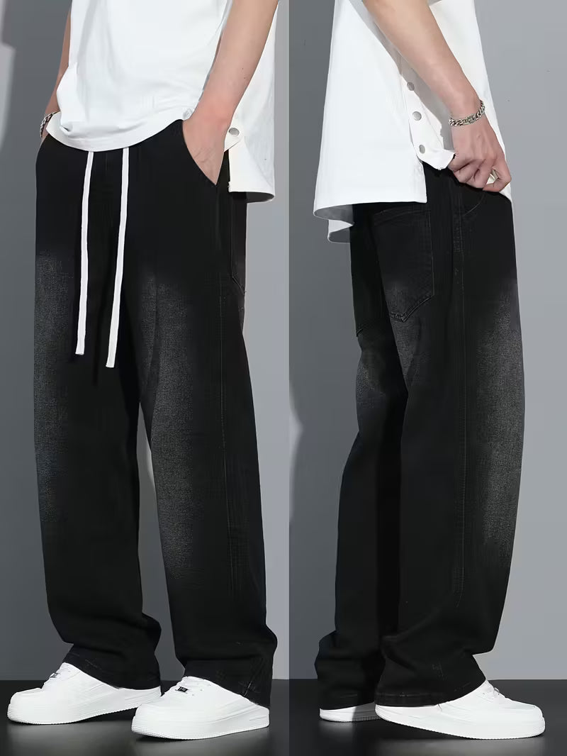 Losvallende jeans - Koord - Elastische taille - Baggy broek - Herenbroek-Boutique Moda