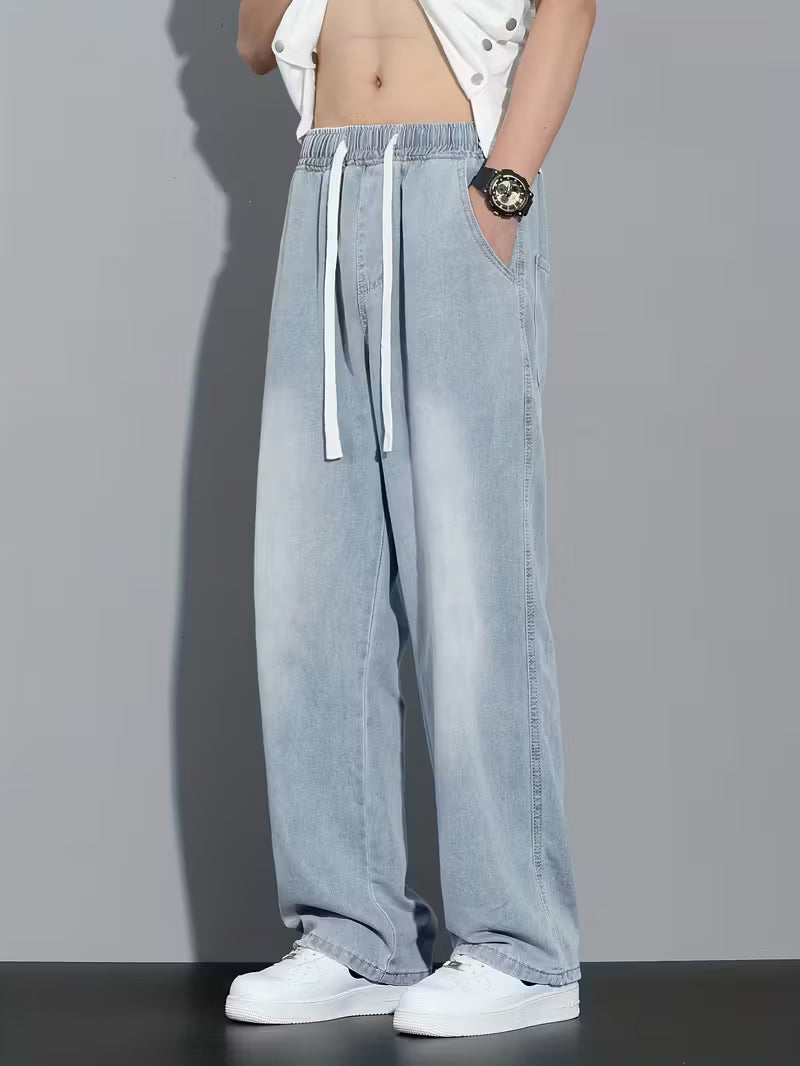 Losvallende jeans - Koord - Elastische taille - Baggy broek - Herenbroek-Boutique Moda