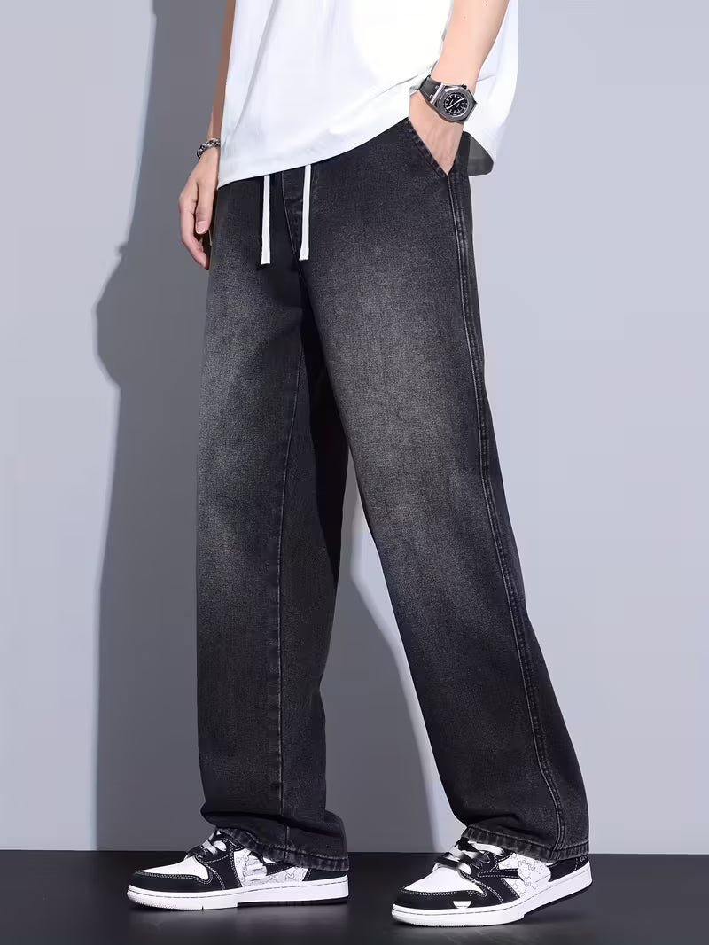 Losvallende jeans - Koord - Elastische taille - Baggy broek - Herenbroek-Boutique Moda