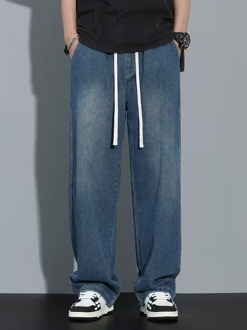Losvallende jeans - Koord - Elastische taille - Baggy broek - Herenbroek-Boutique Moda