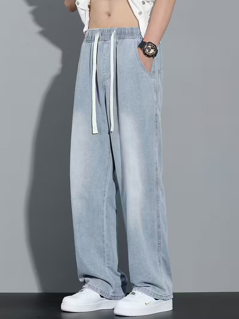 Losvallende jeans - Koord - Elastische taille - Baggy broek - Herenbroek-Boutique Moda