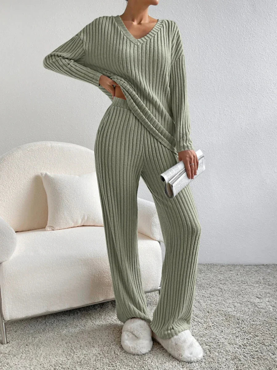Lounge-set | Geribd | Lange Mouwen | Dames Loungewear | Dameskleding-Boutique Moda