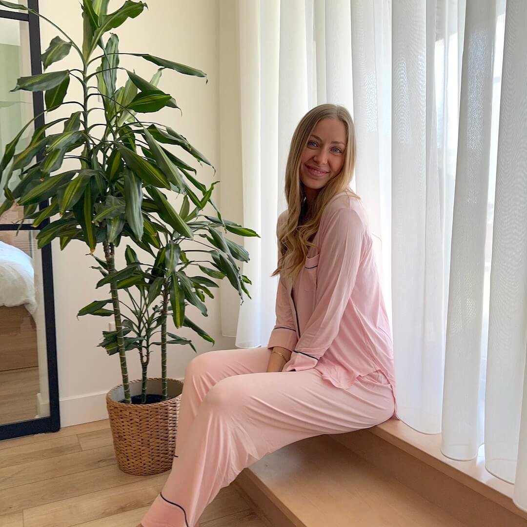 Loungeset Dames | Pyjama Lange Mouw | Ademend Knoopsluiting-Boutique Moda