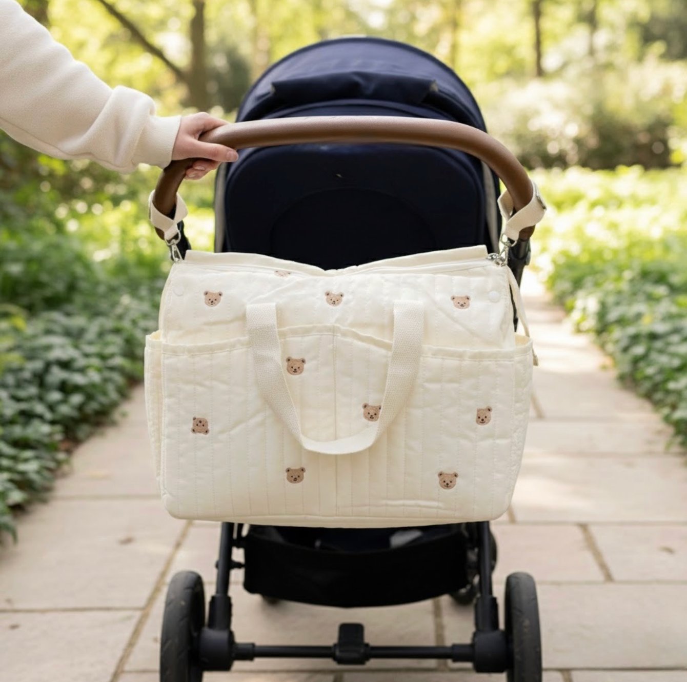 Luiertas | Gewatteerd Kinderwagenband | Tulp of Beertje-Boutique Moda
