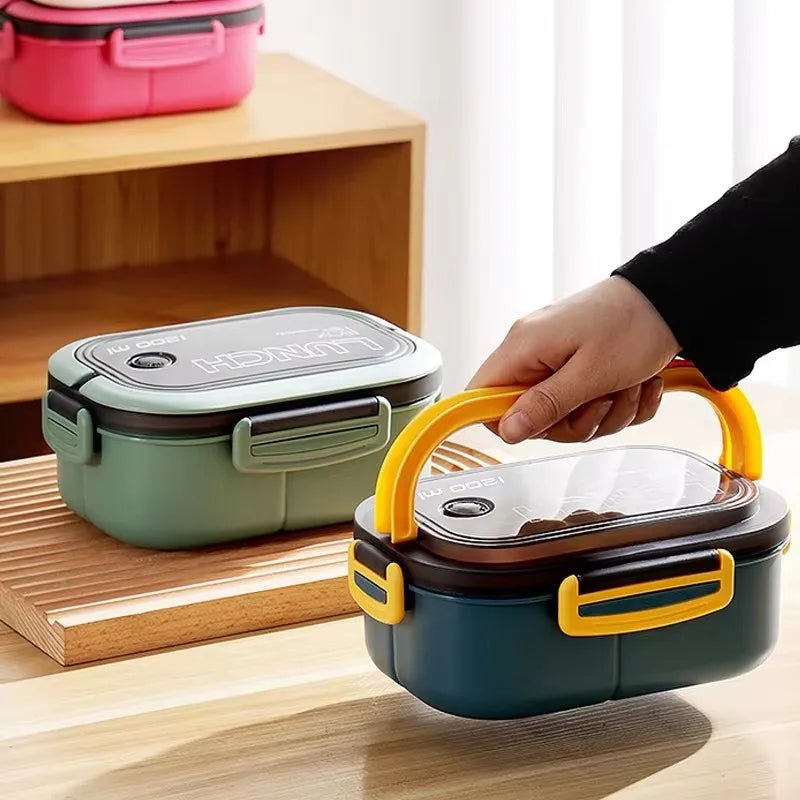 Lunchbox Dubbellaags | Bento Broodtrommel met Bestek | 1200 ml-Boutique Moda
