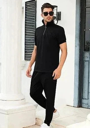 Luxe 2-delige heren set met polo en jogger-Boutique Moda