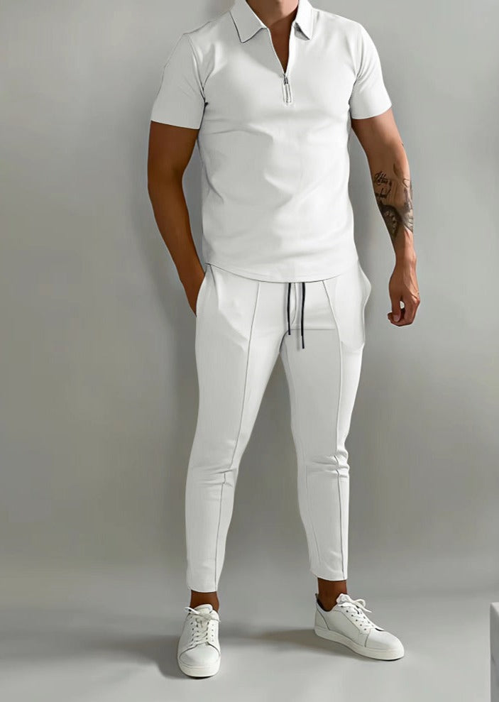 Luxe 2-delige heren set met polo en jogger-Boutique Moda