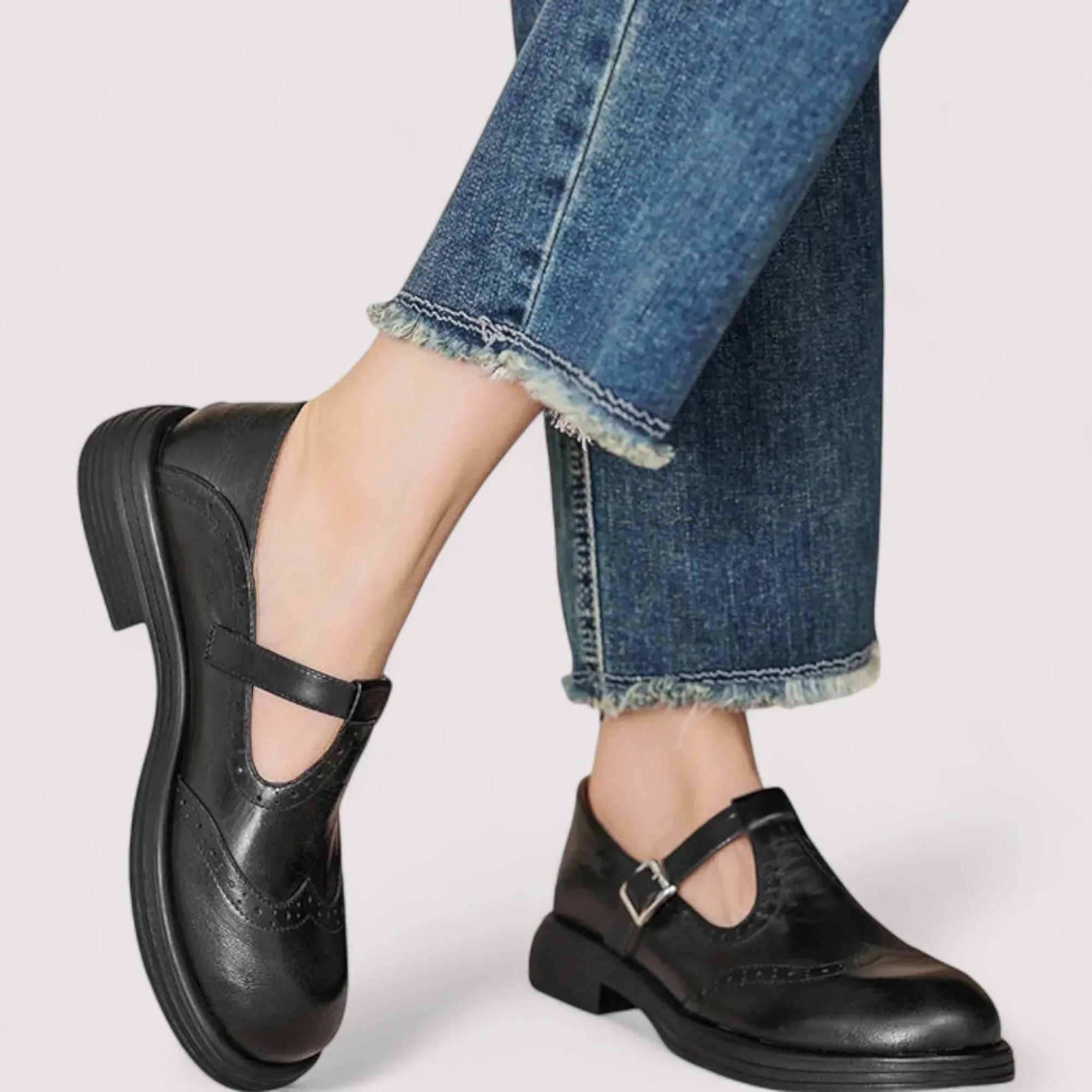 Mary Jane-schoenen | Zwart | Bruin | Leren loafers | Damesschoenen-Boutique Moda