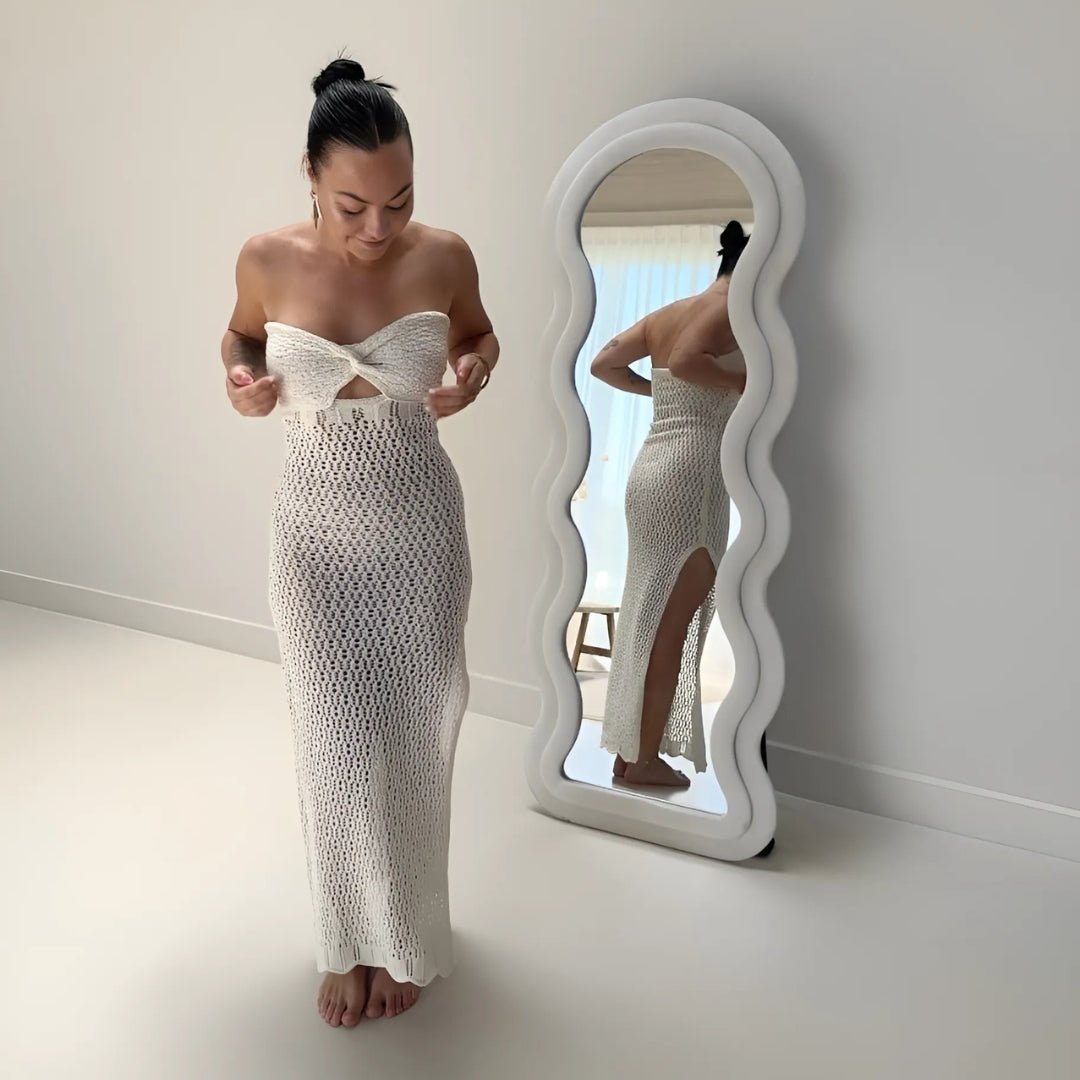 Maxi Jurk | Gehaakt Strandjurk | Gebroken Wit Zomer-Boutique Moda