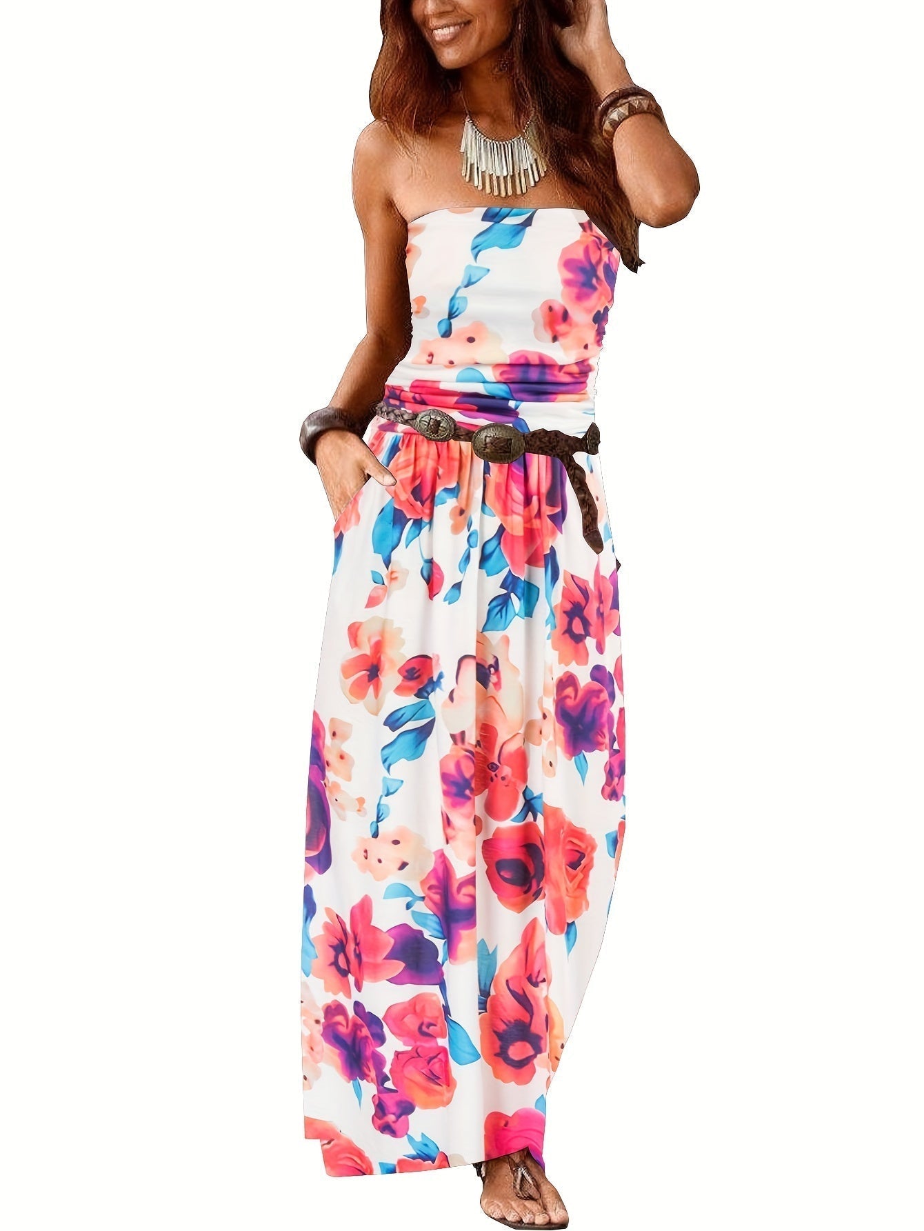 Maxi jurk | Boho | Zomer | Strapless jurk | Tube jurk-Boutique Moda