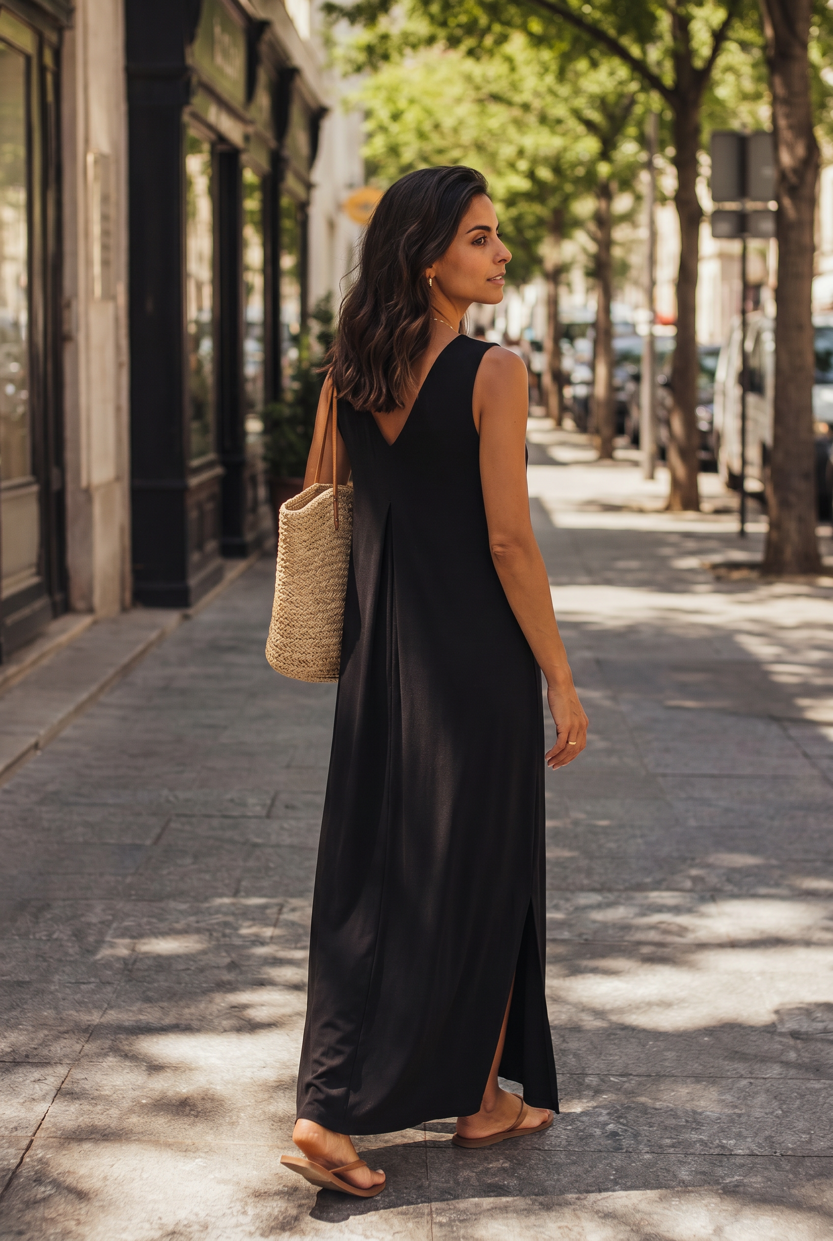 Maxi-jurk - Dames mouwloze losvallende zomerjurk met V-hals-Boutique Moda