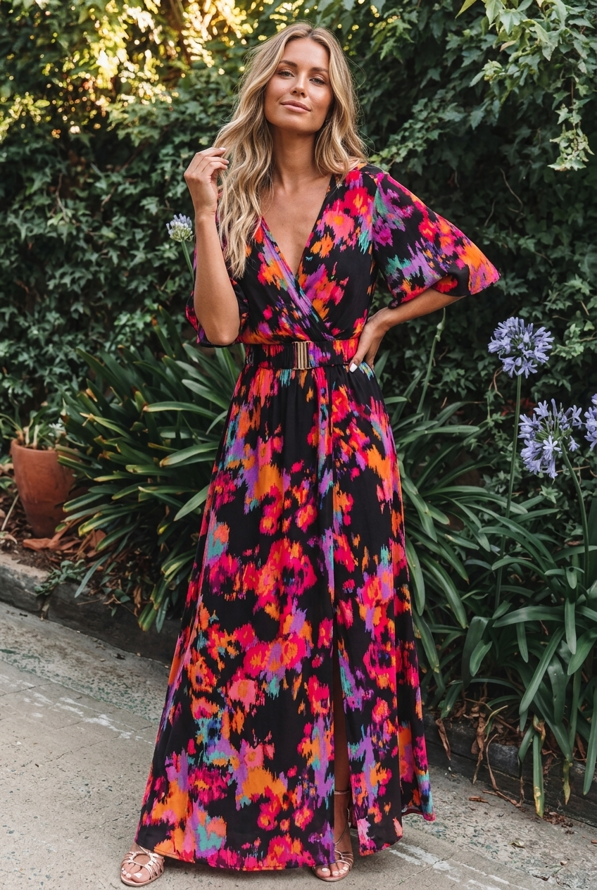 Maxi-jurk – Luchtige wikkeljurk voor de zomer-Boutique Moda