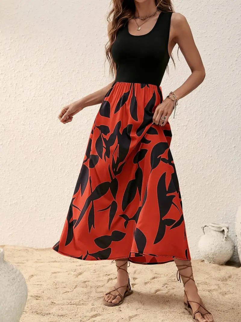 Maxi-jurk - Mouwloos - Soepelvallend - Zomerjurk - Maxi-zomerjurk-Boutique Moda