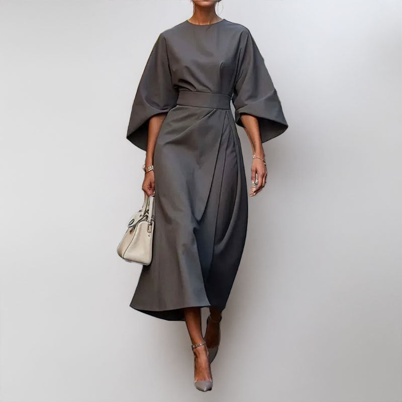 Maxi jurk dames – Wikkeljurk met wijde vleermuismouwen-Boutique Moda