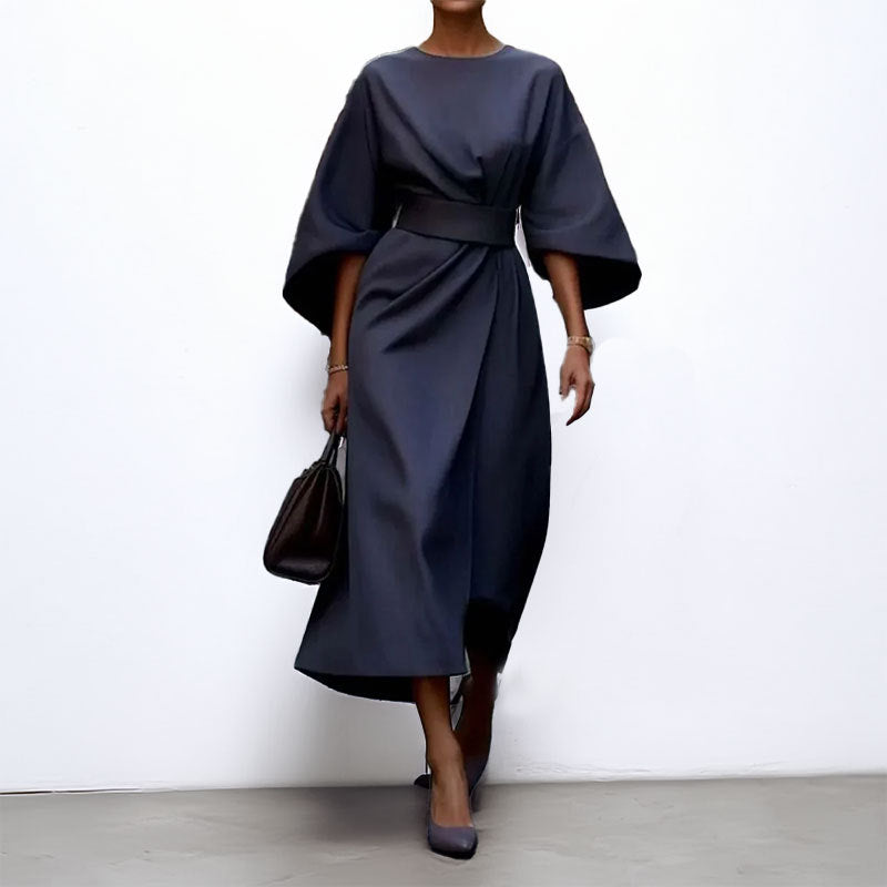 Maxi jurk dames – Wikkeljurk met wijde vleermuismouwen-Boutique Moda