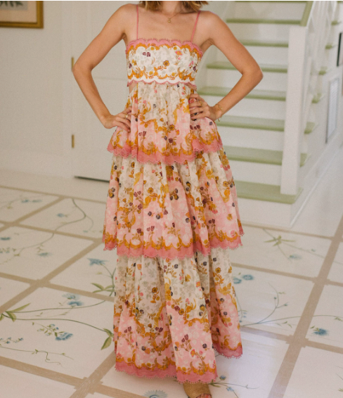 Maxijurk - Gelaagd - Roze - Rugloze jurk - Zomerjurk-Boutique Moda