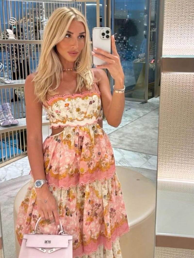 Maxijurk - Gelaagd - Roze - Rugloze jurk - Zomerjurk-Boutique Moda