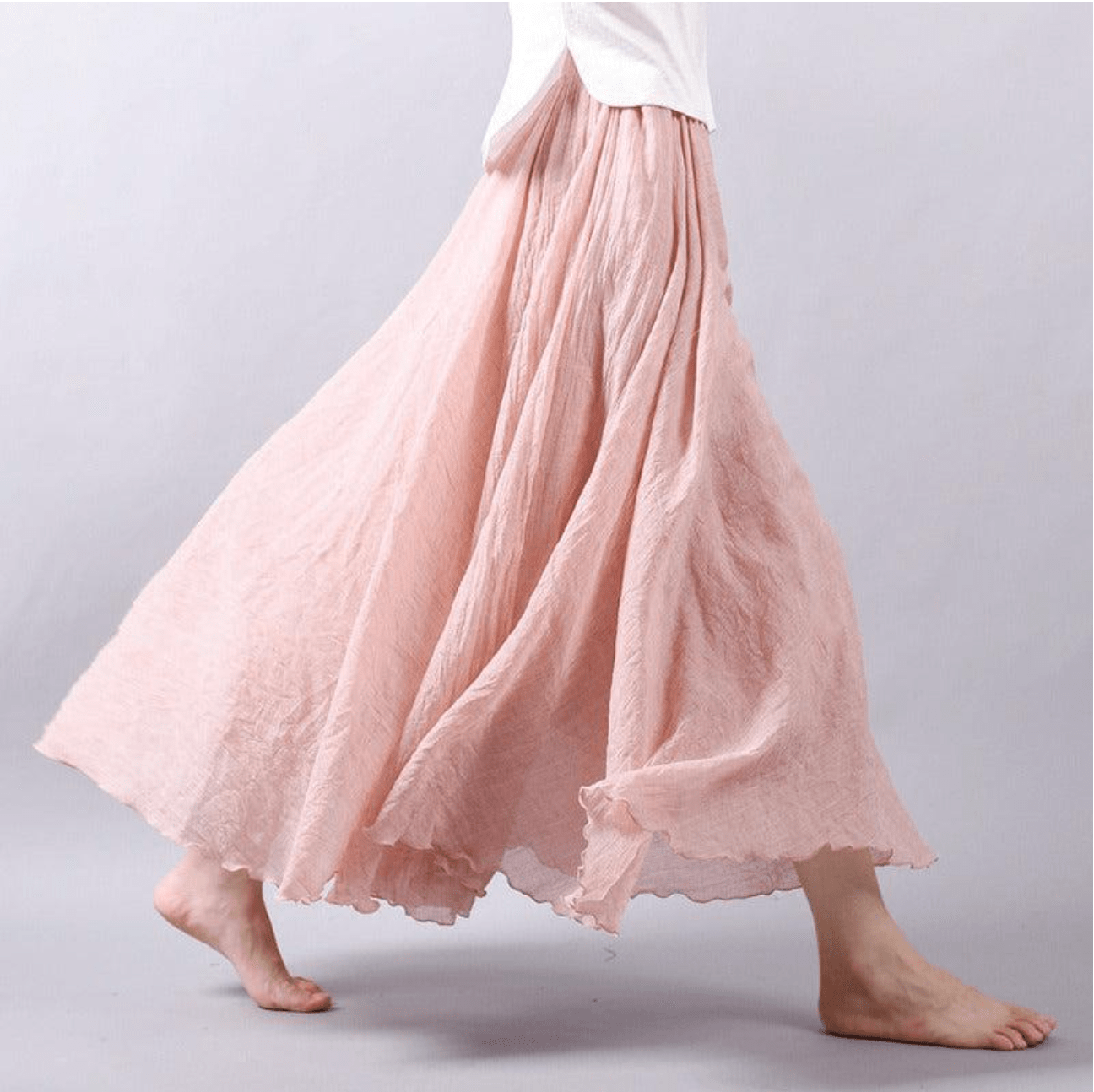 Maxirok – Lange, soepel vallende boho-rok met plooien voor dames-Boutique Moda