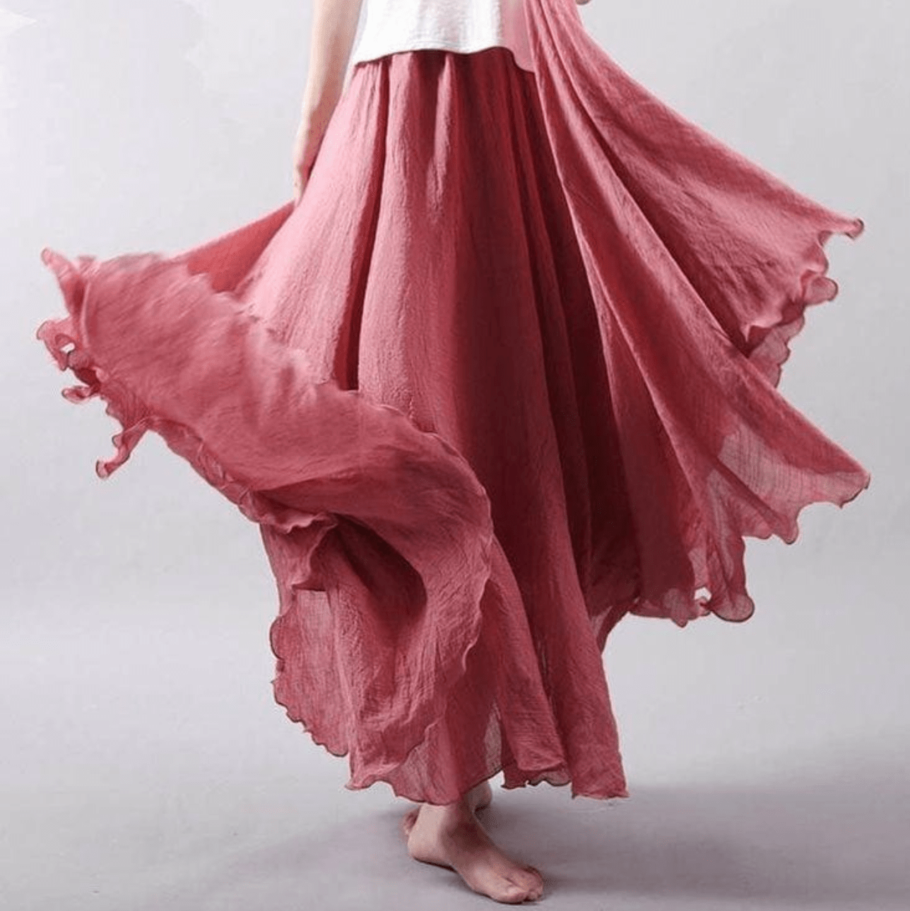 Maxirok – Lange, soepel vallende boho-rok met plooien voor dames-Boutique Moda