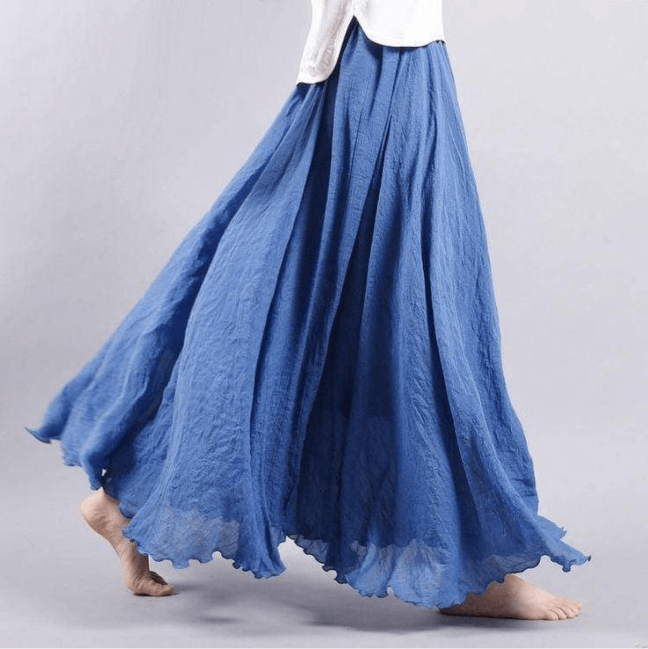 Maxirok – Lange, soepel vallende boho-rok met plooien voor dames-Boutique Moda