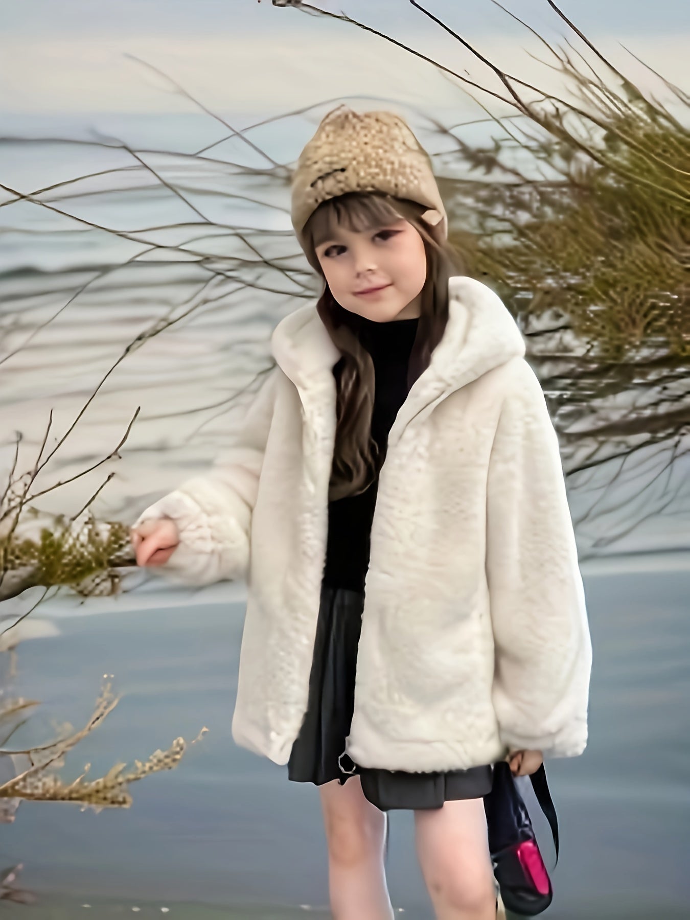 Meisjes Jas | Bont | Fluffy | Fleece Jas | Meisjes Winterjassen-Boutique Moda