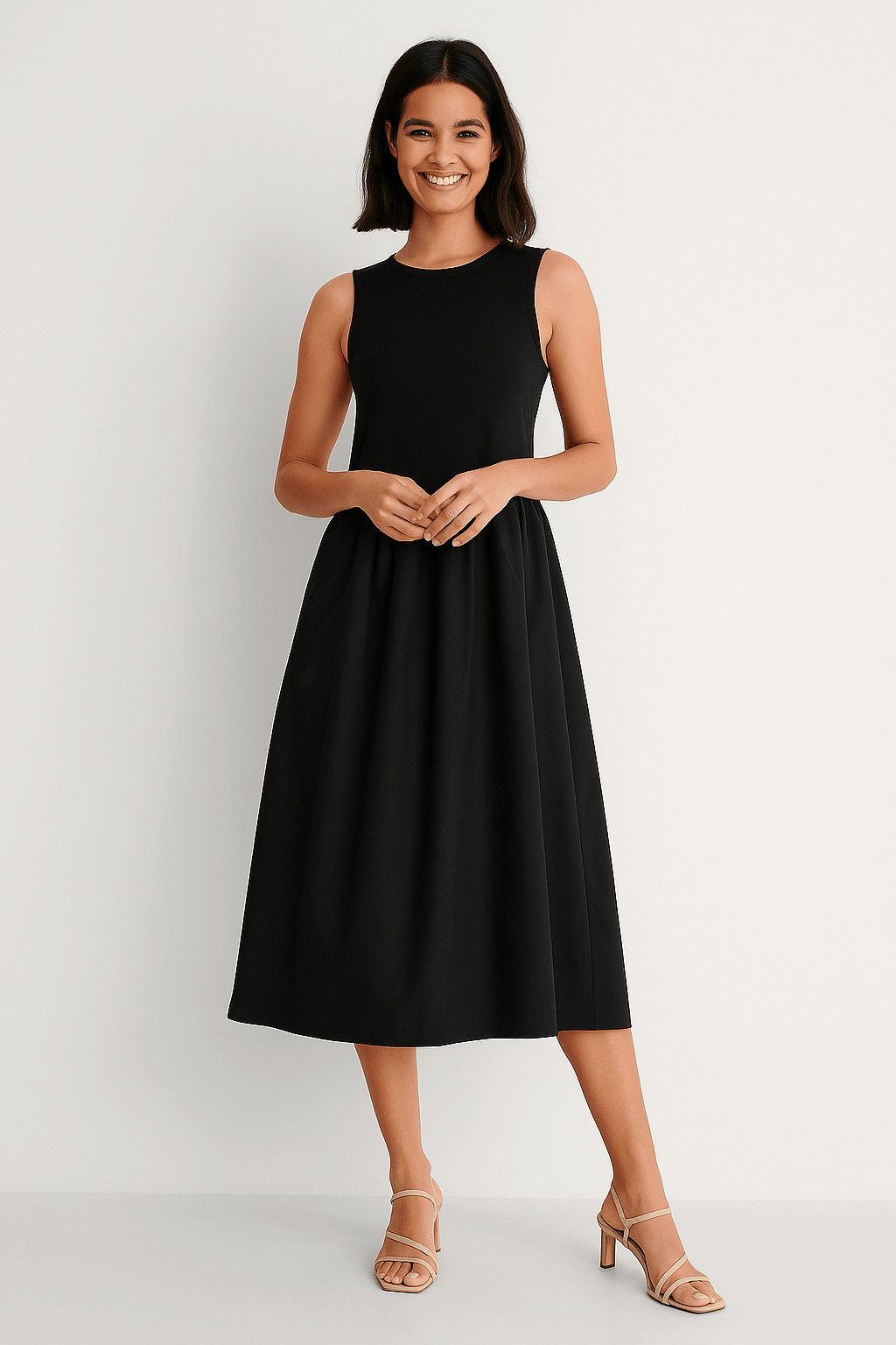 Midi-jurk | Effen | Mouwloos | Casual jurk | A-lijn jurk-Boutique Moda