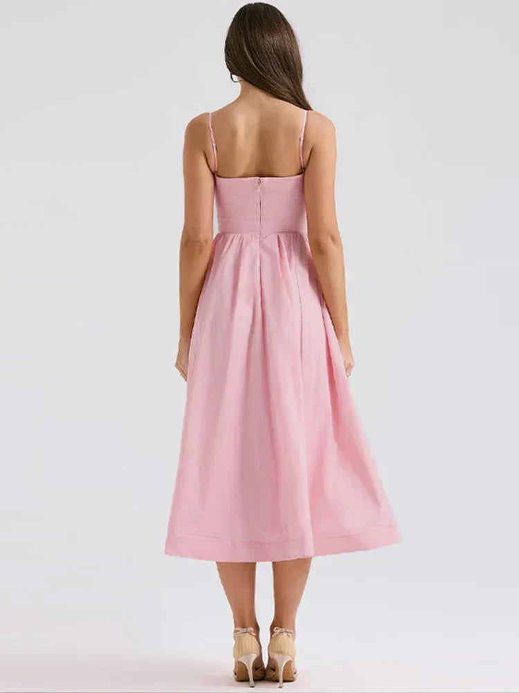 Midi-jurk - Mouwloze A-lijn korsetjurk voor dames-Boutique Moda