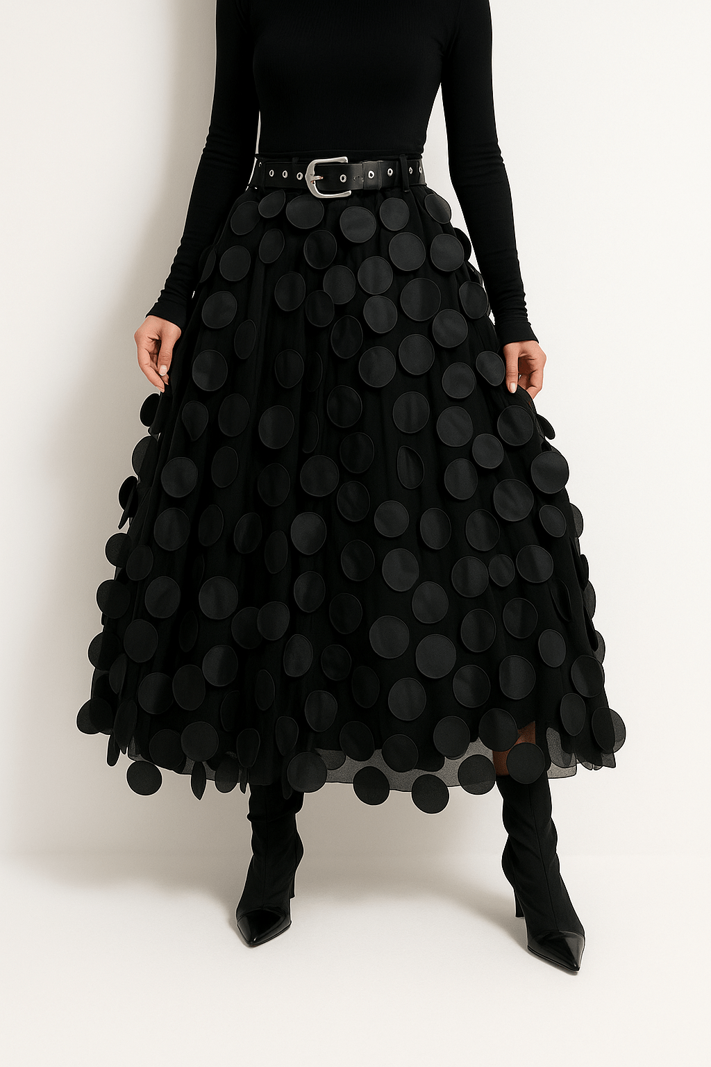 Midi-rok – damesrok met hoge taille en A-lijnsnit-Boutique Moda