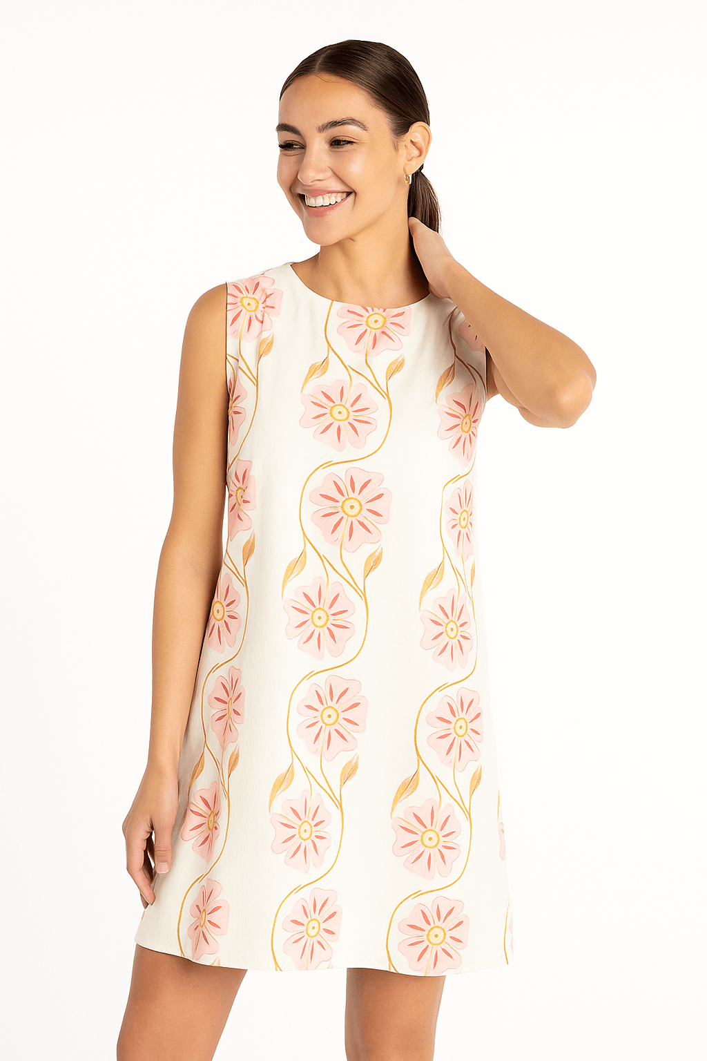 Mini-jurk - Mouwloze bloemenjurk voor dames voor de zomer-Boutique Moda