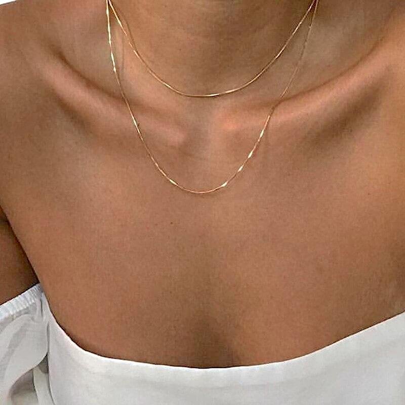 Minimalistische Ketting Dames | 14k Verguld of Zilverkleurig | Fijn-Boutique Moda