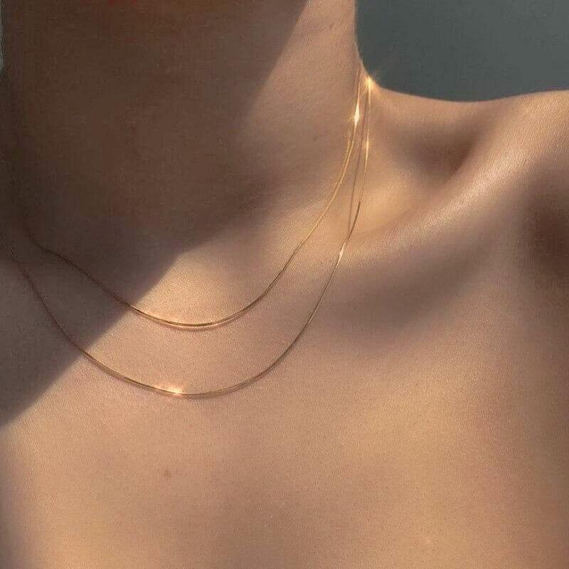 Minimalistische Ketting Dames | 14k Verguld of Zilverkleurig | Fijn-Boutique Moda