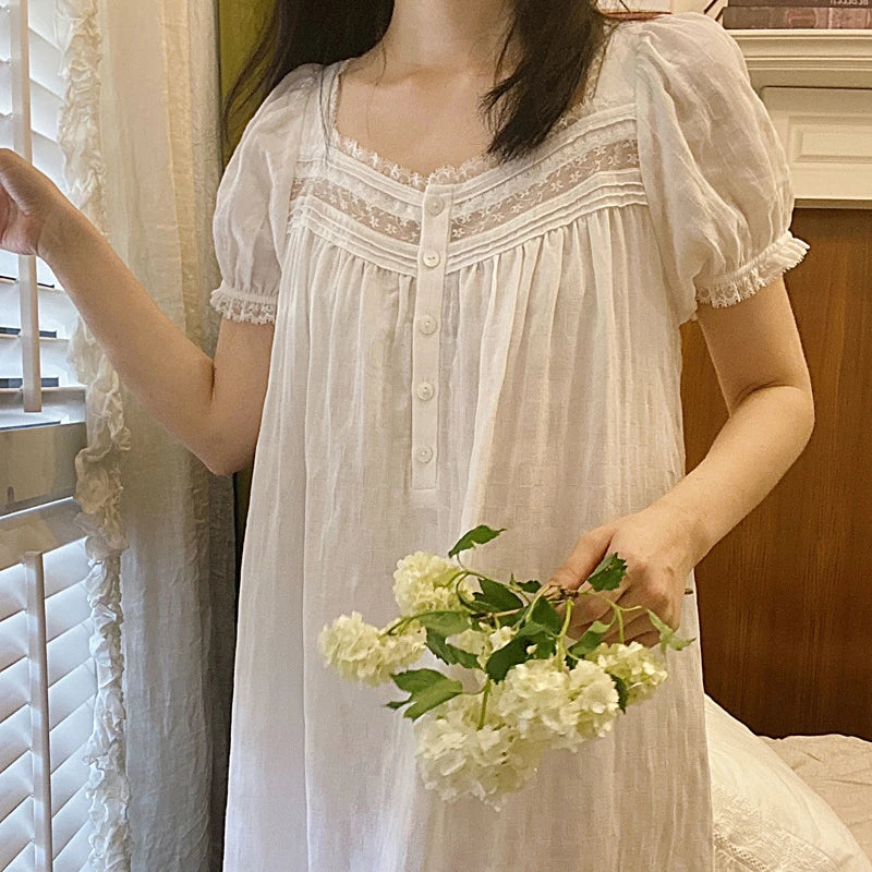 Nachtjurk | Wit | Lang | Nachtjapon | Nachtkleding voor dames-Boutique Moda