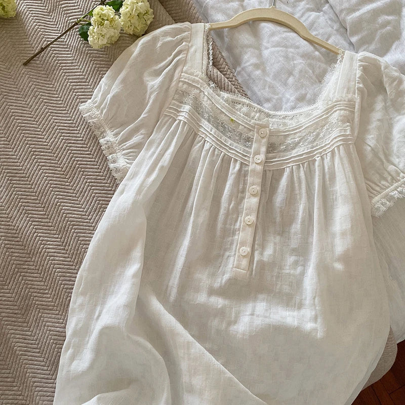 Nachtjurk | Wit | Lang | Nachtjapon | Nachtkleding voor dames-Boutique Moda